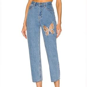 BDG Women's Blue Jeans with Butterfly Cutout